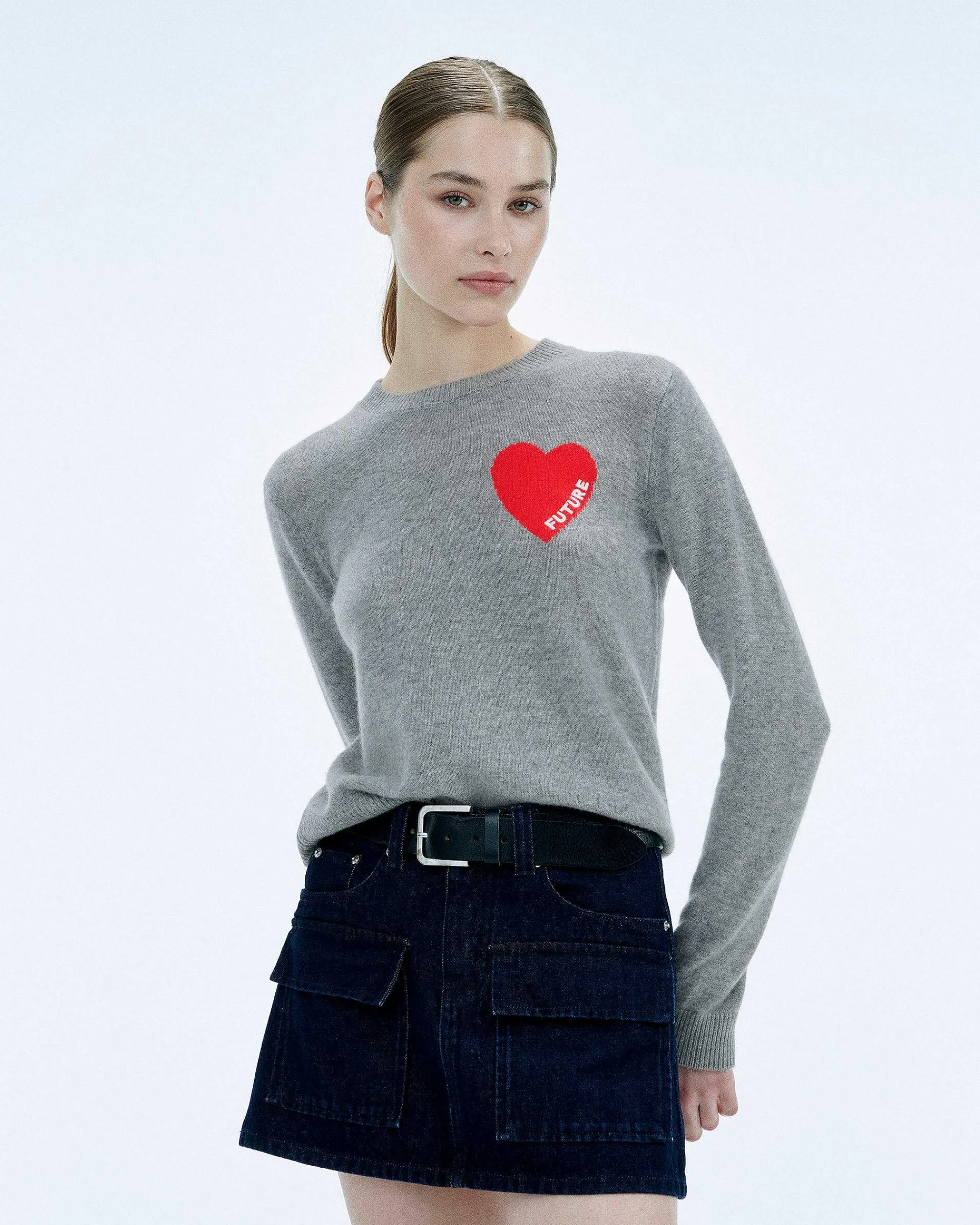Pull Col Rond Coeur Broderie Future Light*FROM FUTURE Discount
