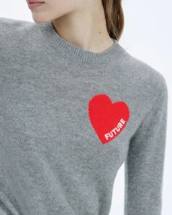 Pull Col Rond Coeur Broderie Future Light*FROM FUTURE Outlet