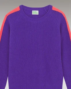 Pull Col Rond Maille Perlee Bandes Multicolore*FROM FUTURE Discount