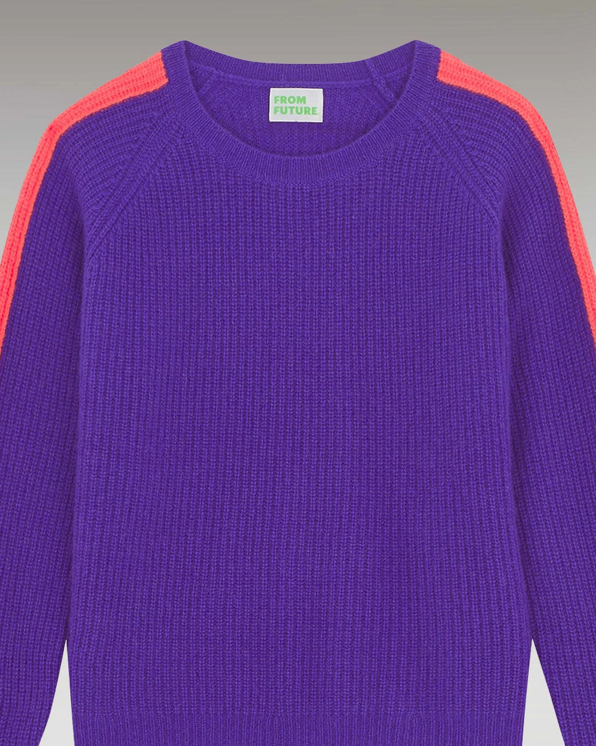 Pull Col Rond Maille Perlee Bandes Multicolore*FROM FUTURE Discount