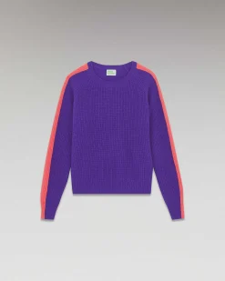 Pull Col Rond Maille Perlee Bandes Multicolore*FROM FUTURE Discount