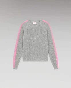 Pull Col Rond Maille Perlee Bandes Multicolore*FROM FUTURE Clearance