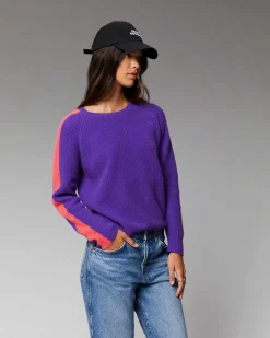 Pull Col Rond Maille Perlee Bandes Multicolore*FROM FUTURE Clearance