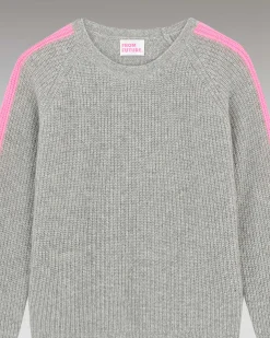 Pull Col Rond Maille Perlee Bandes Multicolore*FROM FUTURE Discount