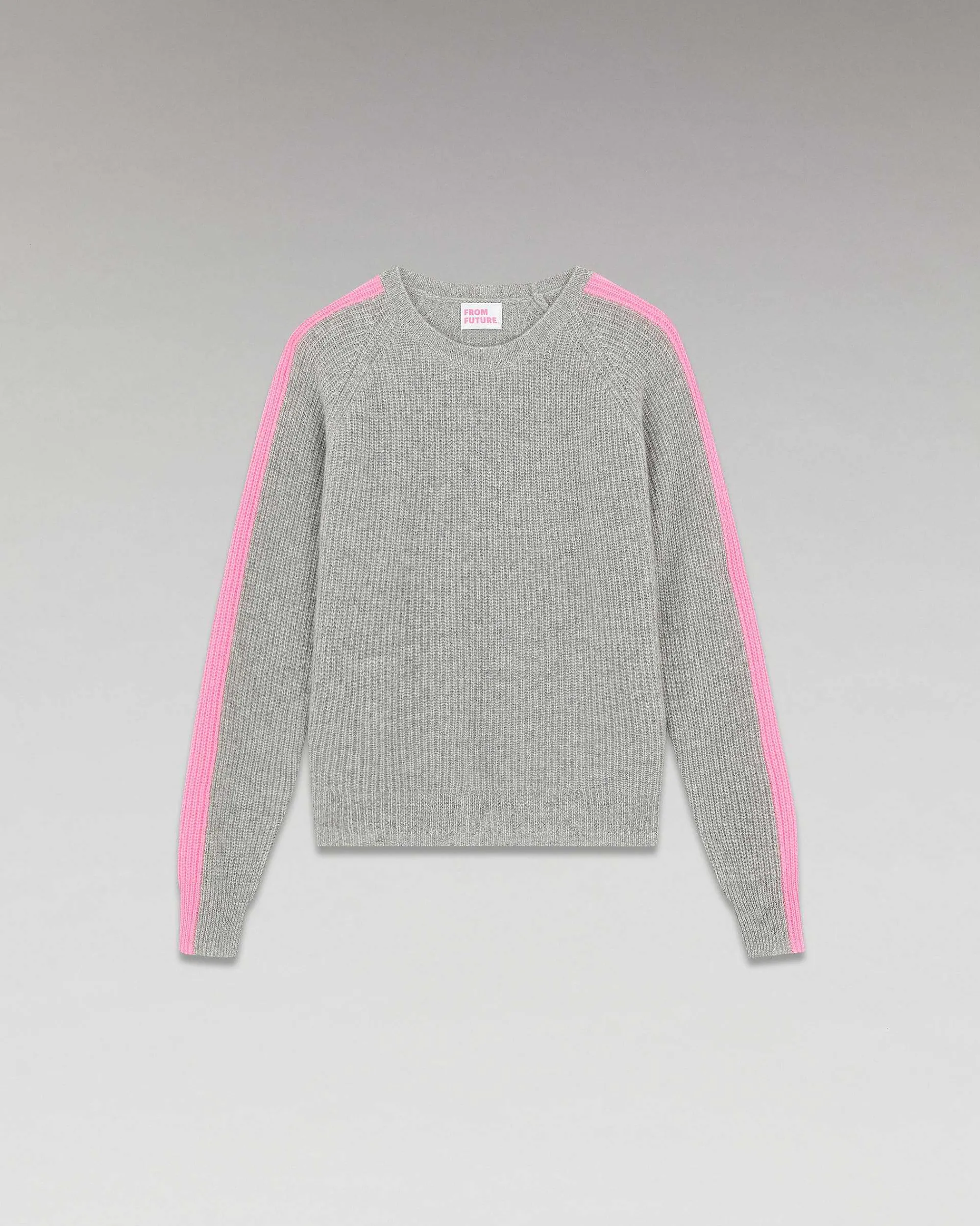 Pull Col Rond Maille Perlee Bandes Multicolore*FROM FUTURE Discount