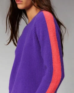 Pull Col Rond Maille Perlee Bandes Multicolore*FROM FUTURE Sale