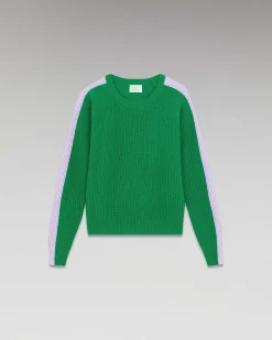 Pull Col Rond Maille Perlee Bandes Multicolore*FROM FUTURE Sale