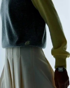 Pull Col Rond Manches Contrastees*FROM FUTURE Online