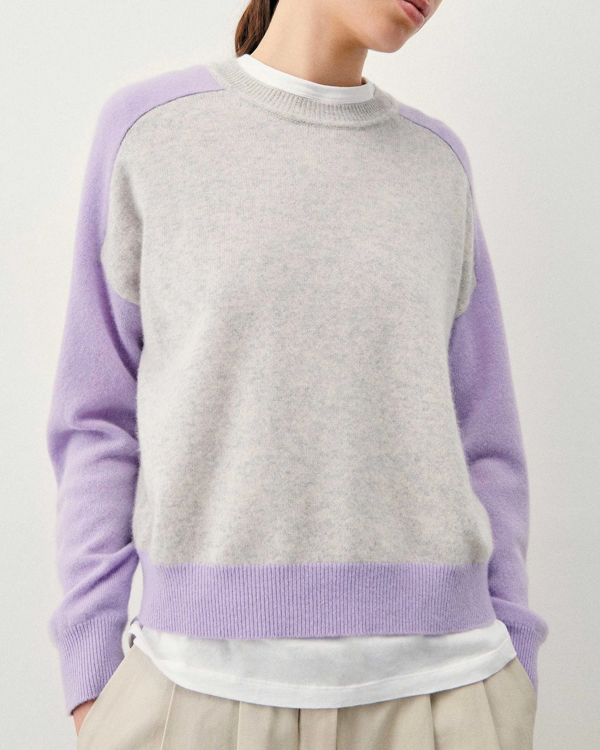 Pull Col Rond Manches Contrastees*FROM FUTURE New