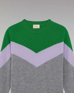 Pull Col Rond Tricolore Leger*FROM FUTURE Clearance