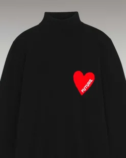 Pull Col Roule Coeur*FROM FUTURE Clearance