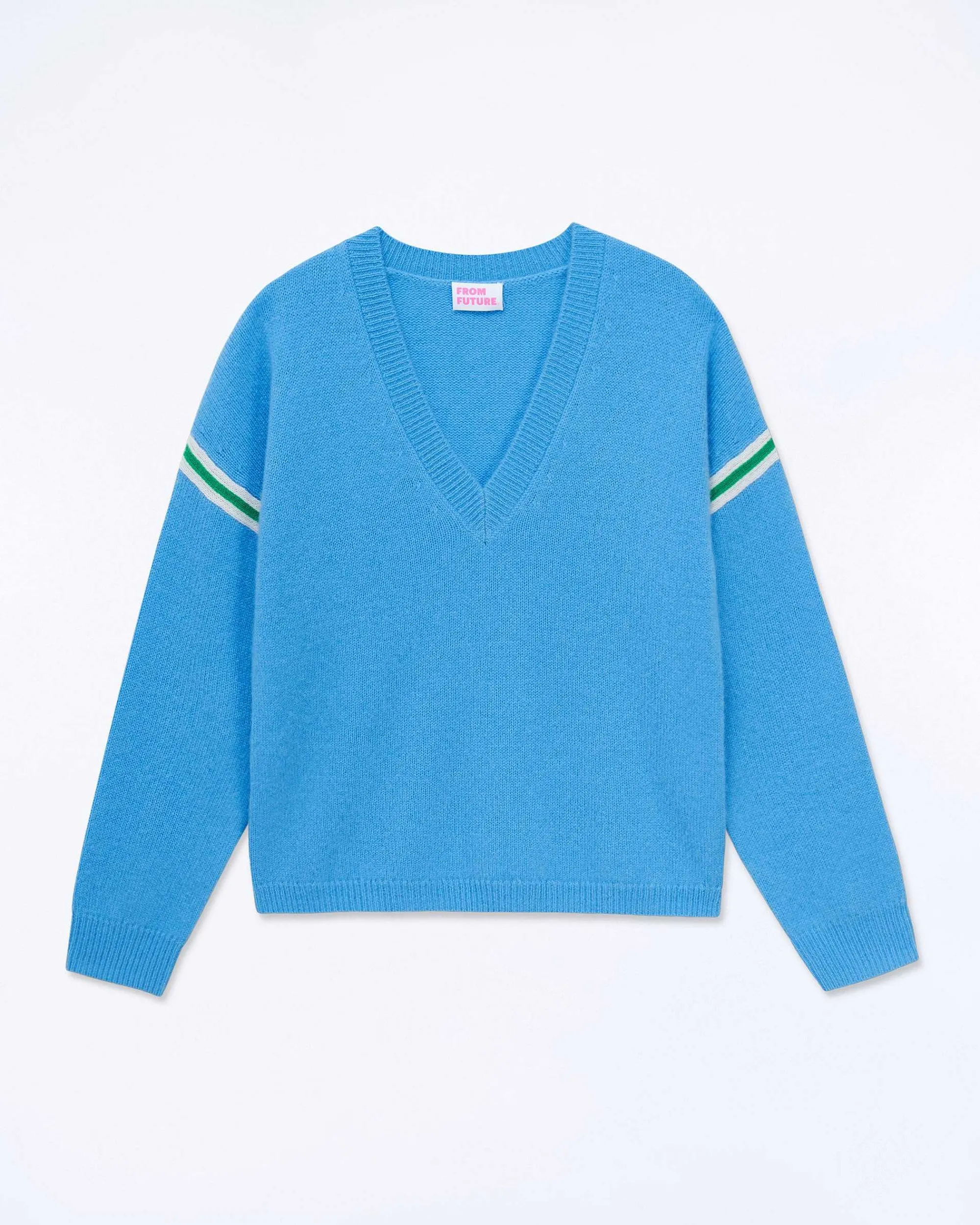 Pull Col V Bandes Bicolores Manches*FROM FUTURE Sale