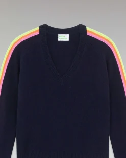 Pull Col V Bandes Manches Multicolore*FROM FUTURE New