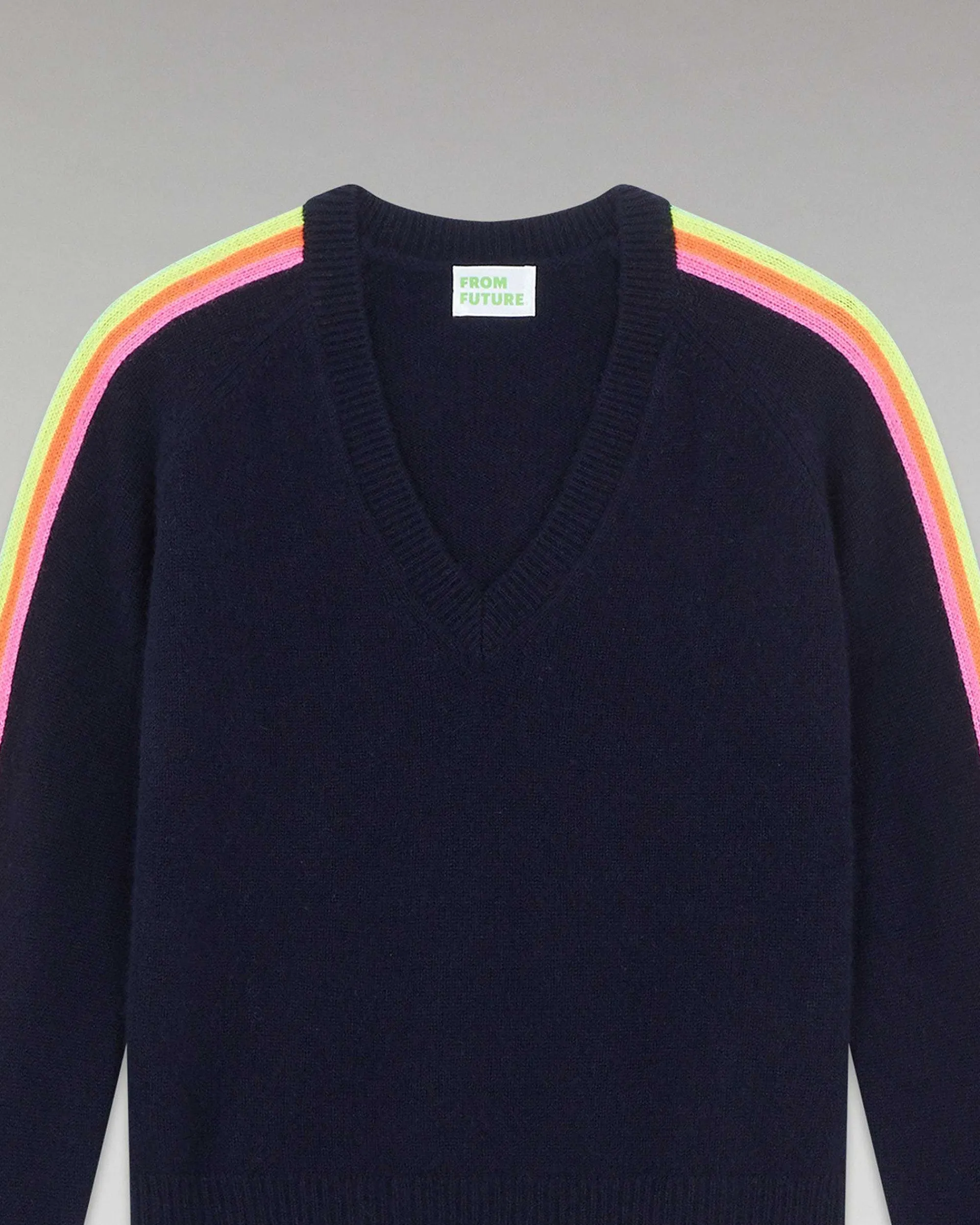 Pull Col V Bandes Manches Multicolore*FROM FUTURE New