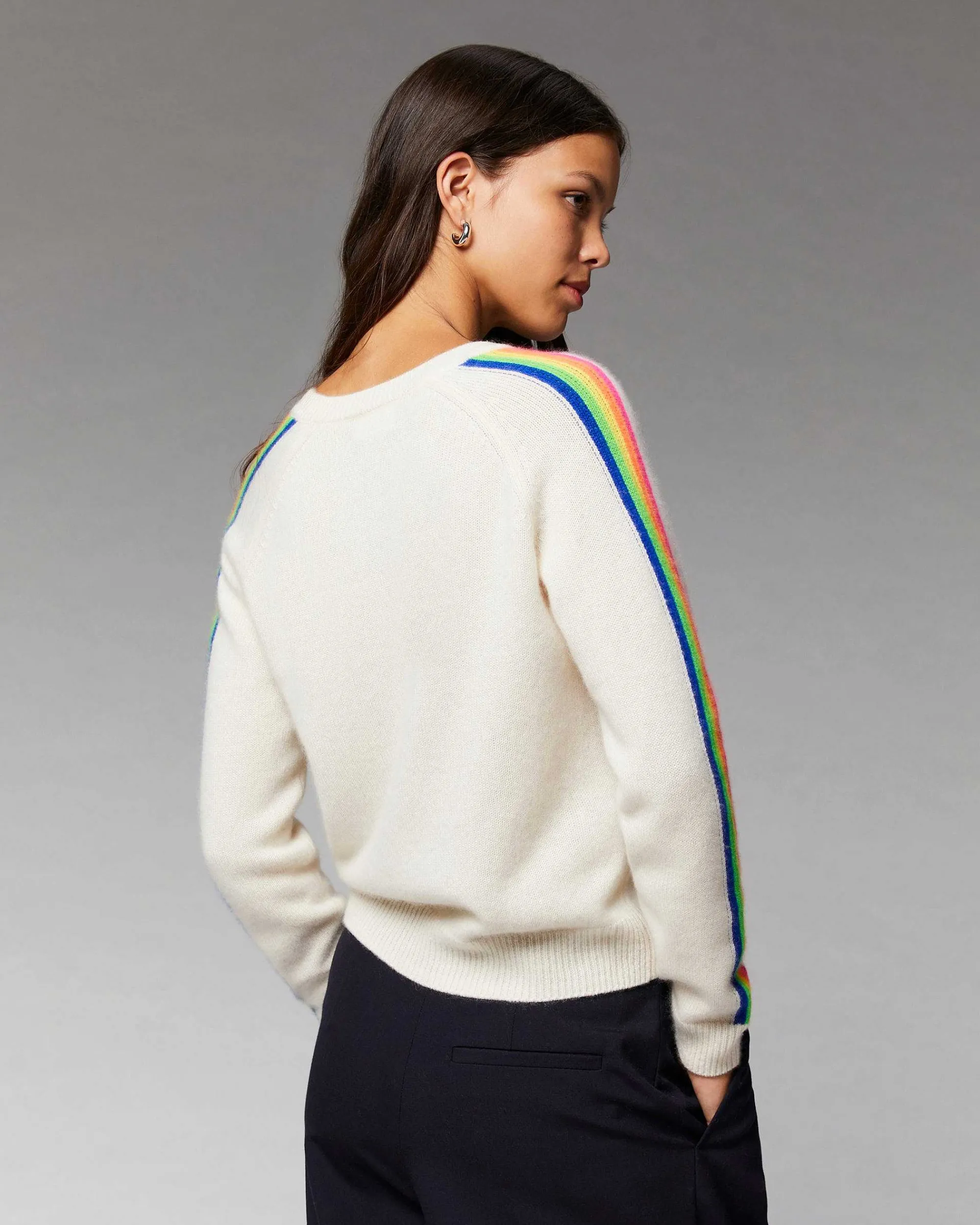 Pull Col V Bandes Manches Multicolore*FROM FUTURE Online