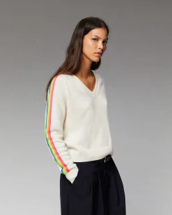 Pull Col V Bandes Manches Multicolore*FROM FUTURE Online