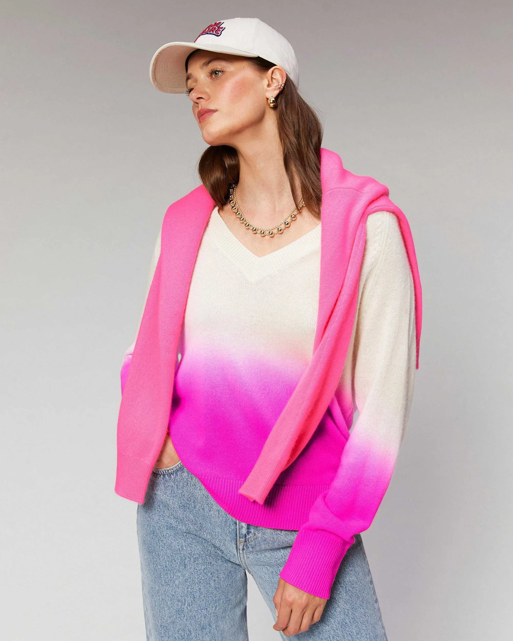 Pull Col V Dip Dye Leger*FROM FUTURE Sale