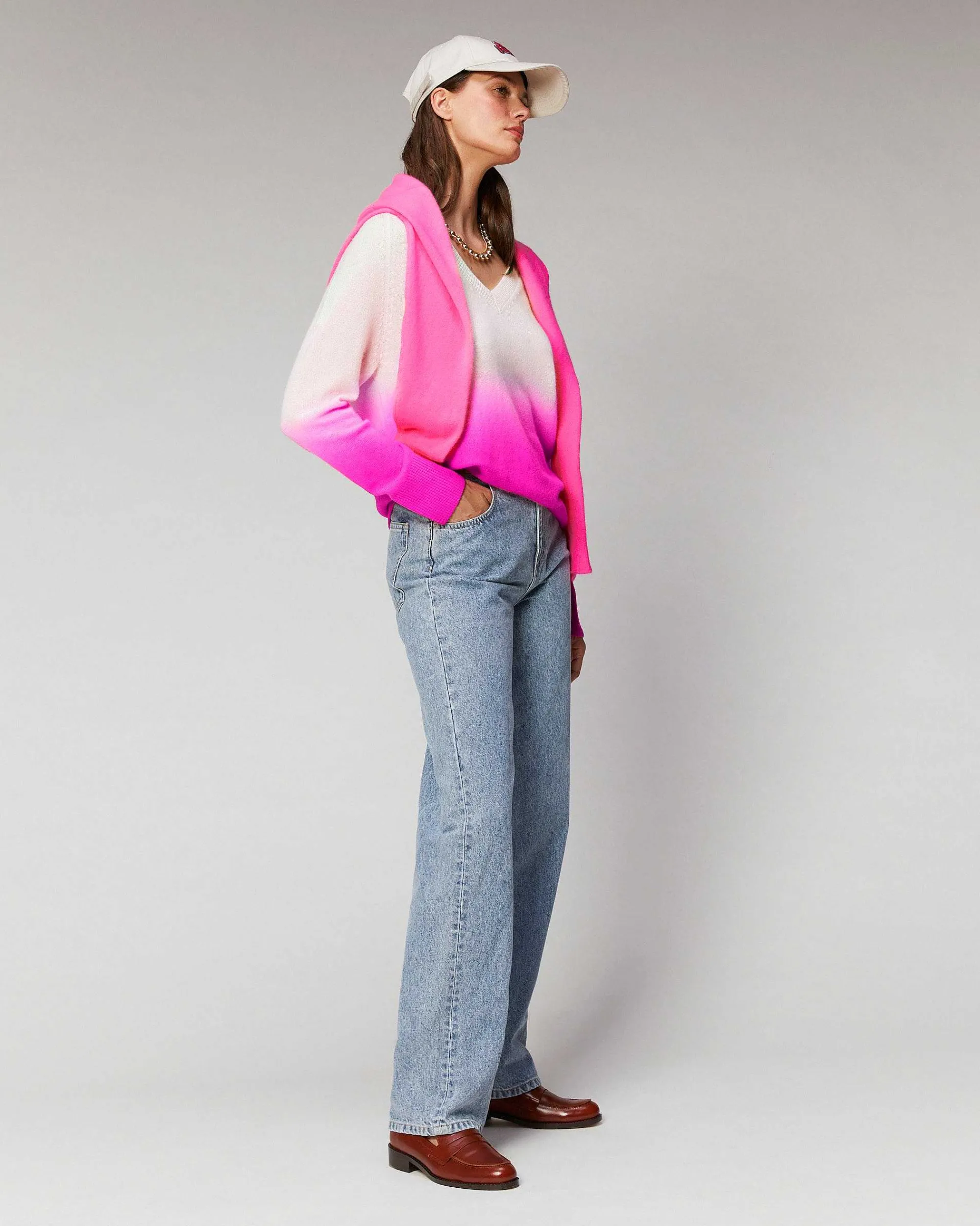 Pull Col V Dip Dye Leger*FROM FUTURE Clearance