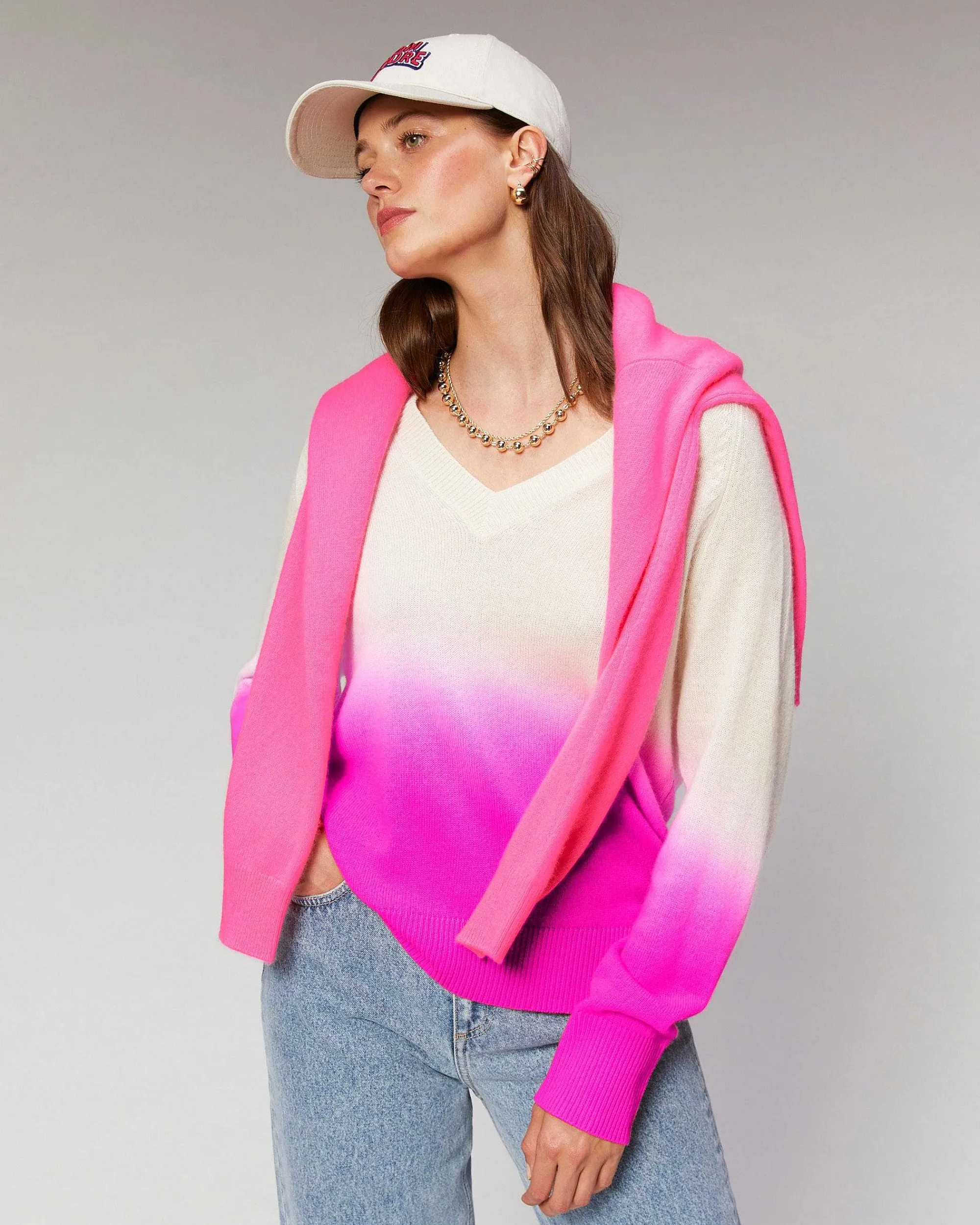 Pull Col V Dip Dye Leger*FROM FUTURE Clearance