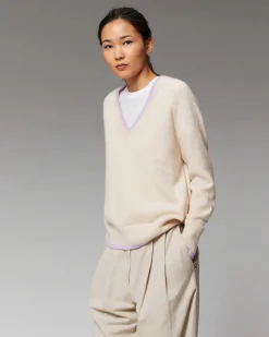 Pull Col V Liserets Contrastes Leger*FROM FUTURE Discount