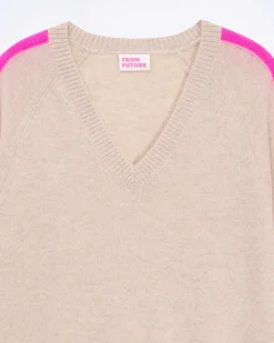 Pull Col V Oversize Bande Manches Light*FROM FUTURE Clearance