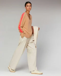 Pull Col V Oversize Bandes Bicolore Leger*FROM FUTURE Hot