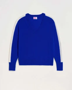 Pull Col V Oversize Bandes Bicolore Leger*FROM FUTURE Outlet