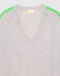 Pull Col V Oversize Bandes Bicolore Leger*FROM FUTURE Outlet