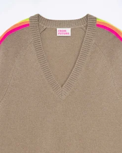 Pull Col V Oversize Bande Manches Multico*FROM FUTURE Hot