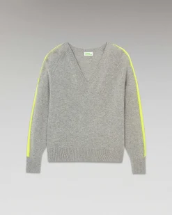 Pull Col V Oversize Bandes Bicolore Leger*FROM FUTURE New