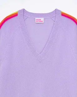 Pull Col V Oversize Bande Manches Multico*FROM FUTURE Sale