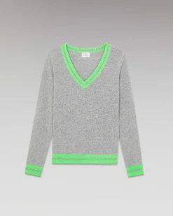 Pull Col V Rayures Tennis Leger*FROM FUTURE Clearance