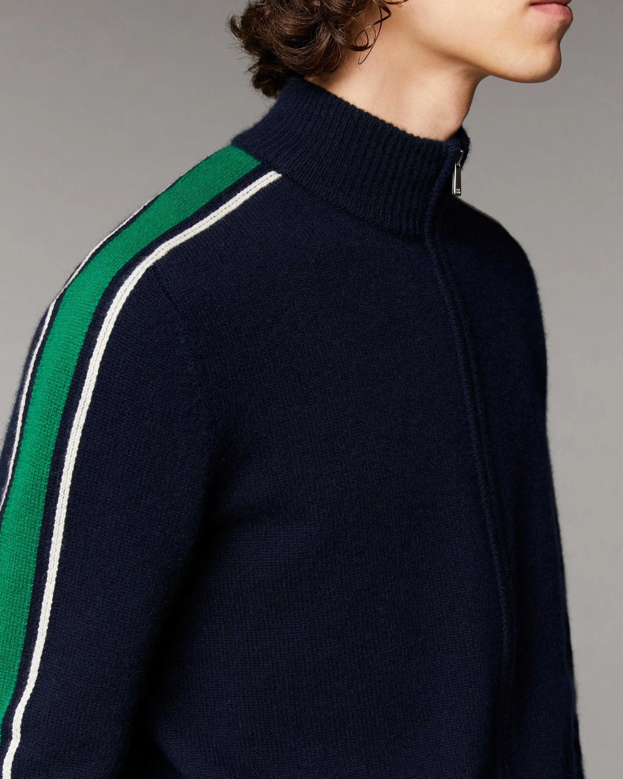 Pull Gilet Zippe Bandes Bicolore*FROM FUTURE Online