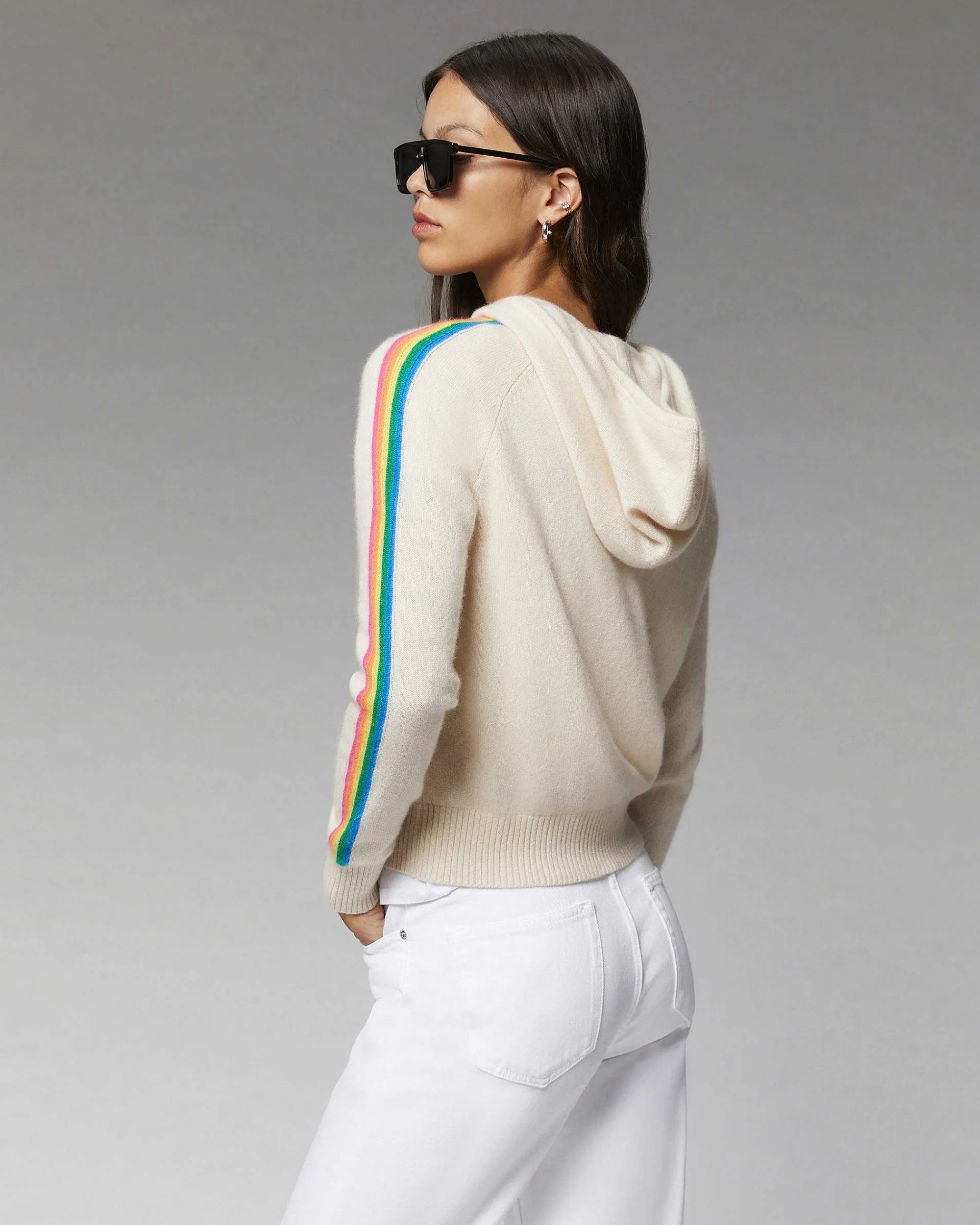 Pull Hoodie Bandes Manches Multicolore Leger*FROM FUTURE