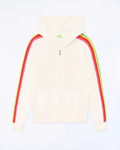 Pull Hoodie Zippe Bande Multicolore*FROM FUTURE Discount