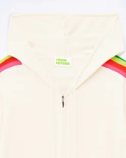 Pull Hoodie Zippe Bande Multicolore*FROM FUTURE Discount