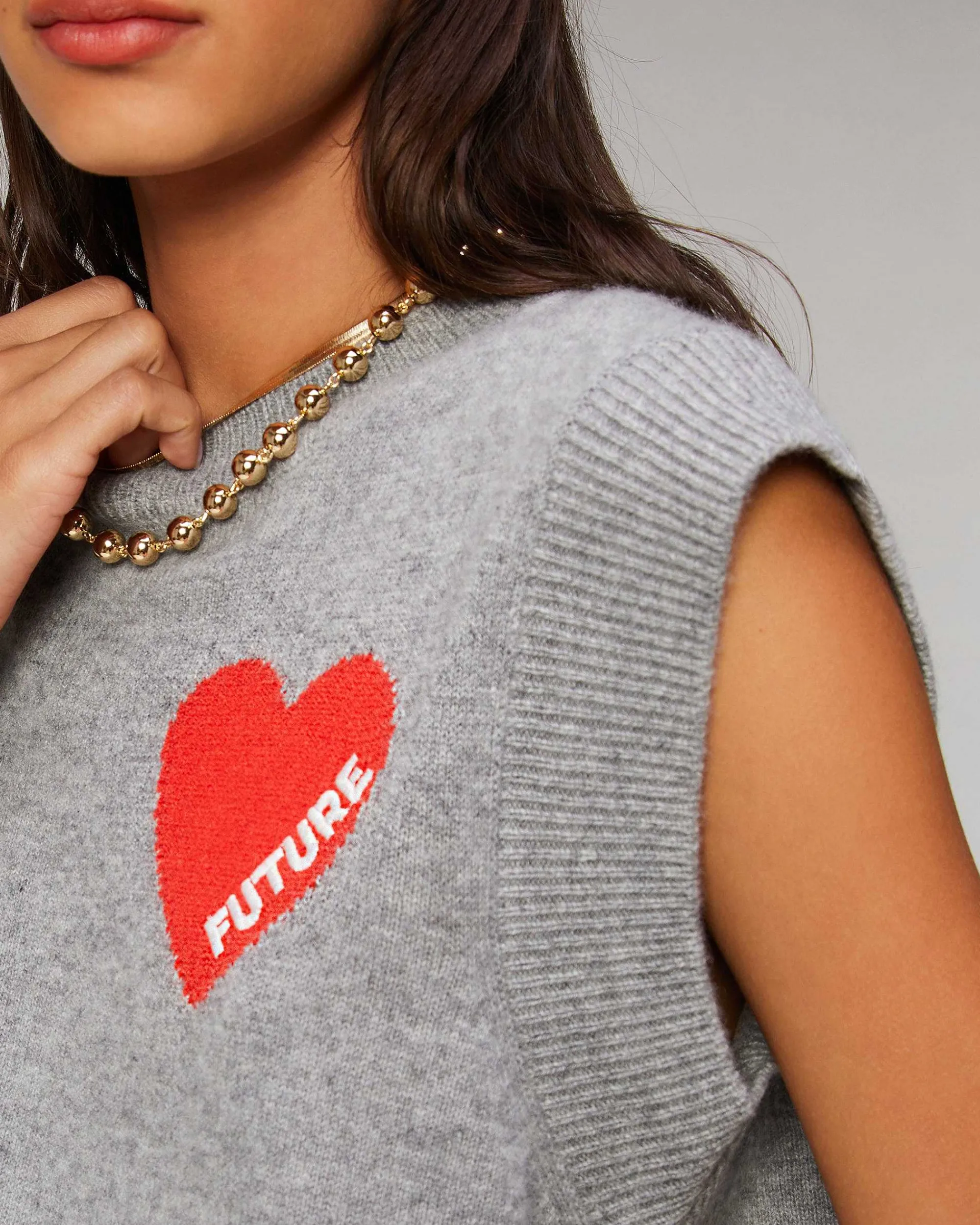 Pull Sans Manche Coeur Leger*FROM FUTURE Clearance