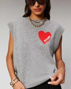 Pull Sans Manche Coeur Leger*FROM FUTURE Clearance