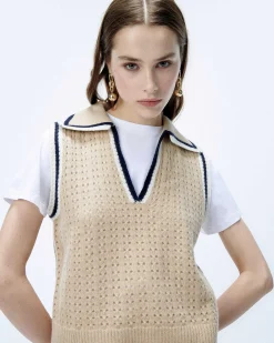 Pull Sans Manche Tricot Ajoure*FROM FUTURE Discount