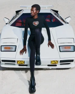 Robe Courte Manche Longue Coeur Strass*FROM FUTURE Outlet