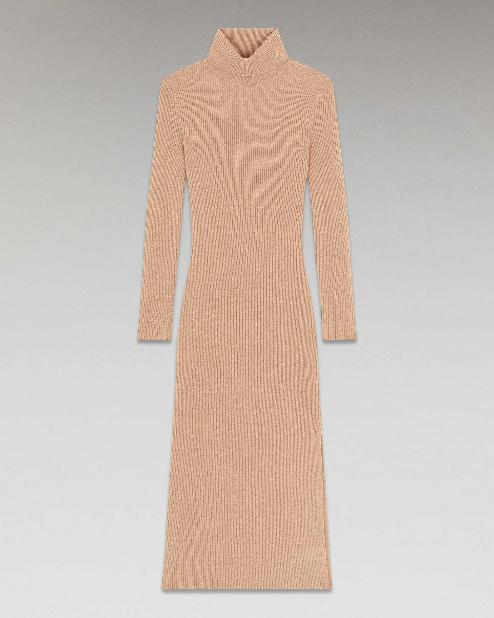 Robe Longue Manche Longue Col Roule A Cotes*FROM FUTURE Hot