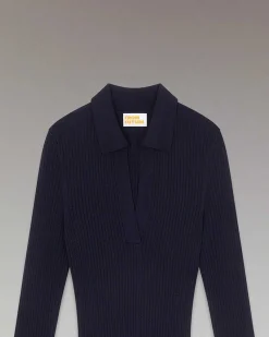 Robe Longue Manche Longue Col Polo*FROM FUTURE Hot