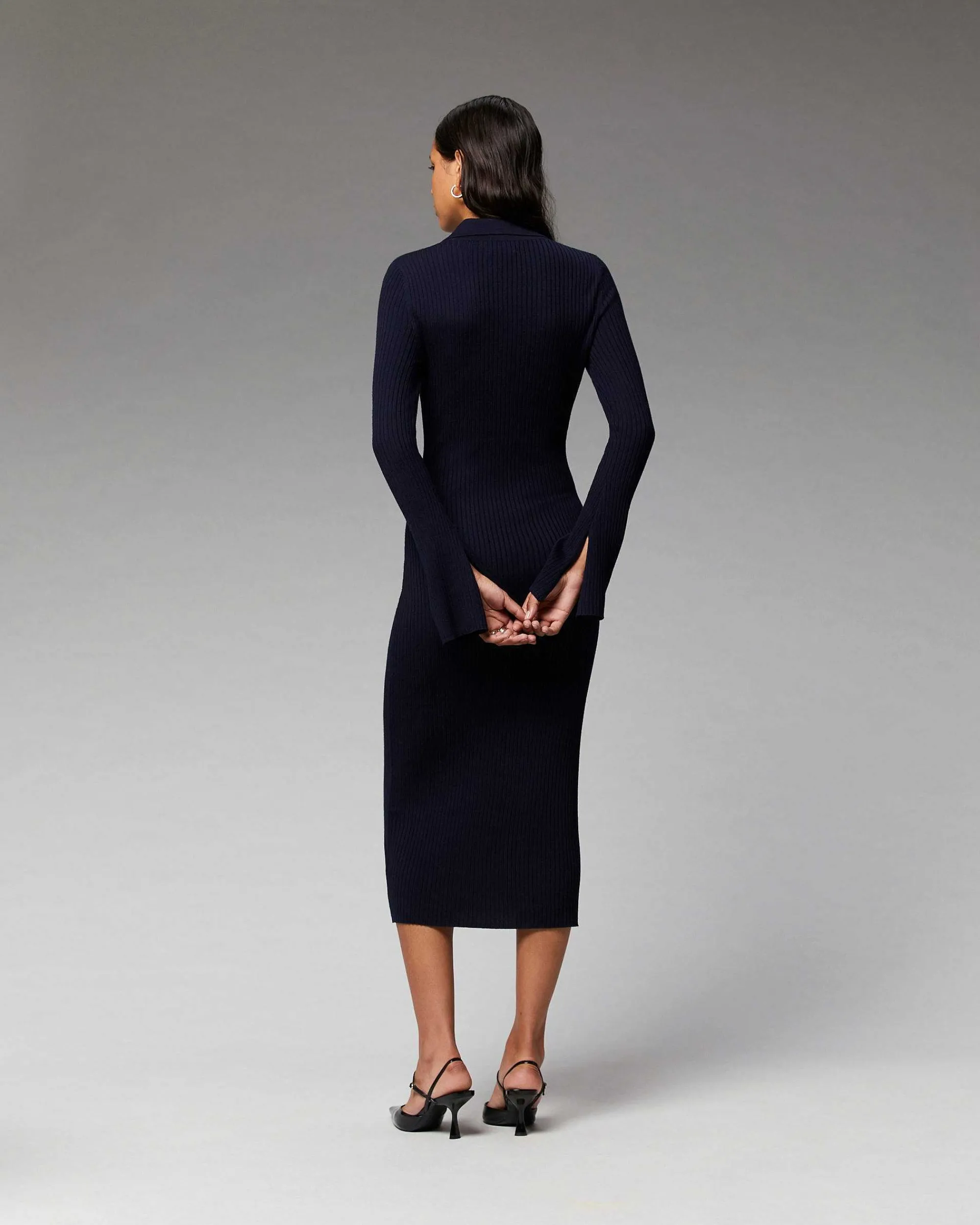 Robe Longue Manche Longue Col Polo*FROM FUTURE Hot