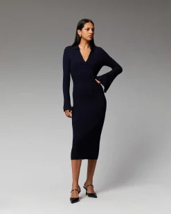 Robe Longue Manche Longue Col Polo*FROM FUTURE Hot