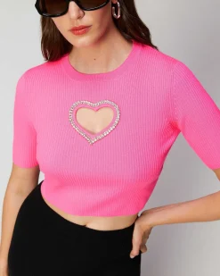 Top Manches Courtes Coeur Strass*FROM FUTURE Discount