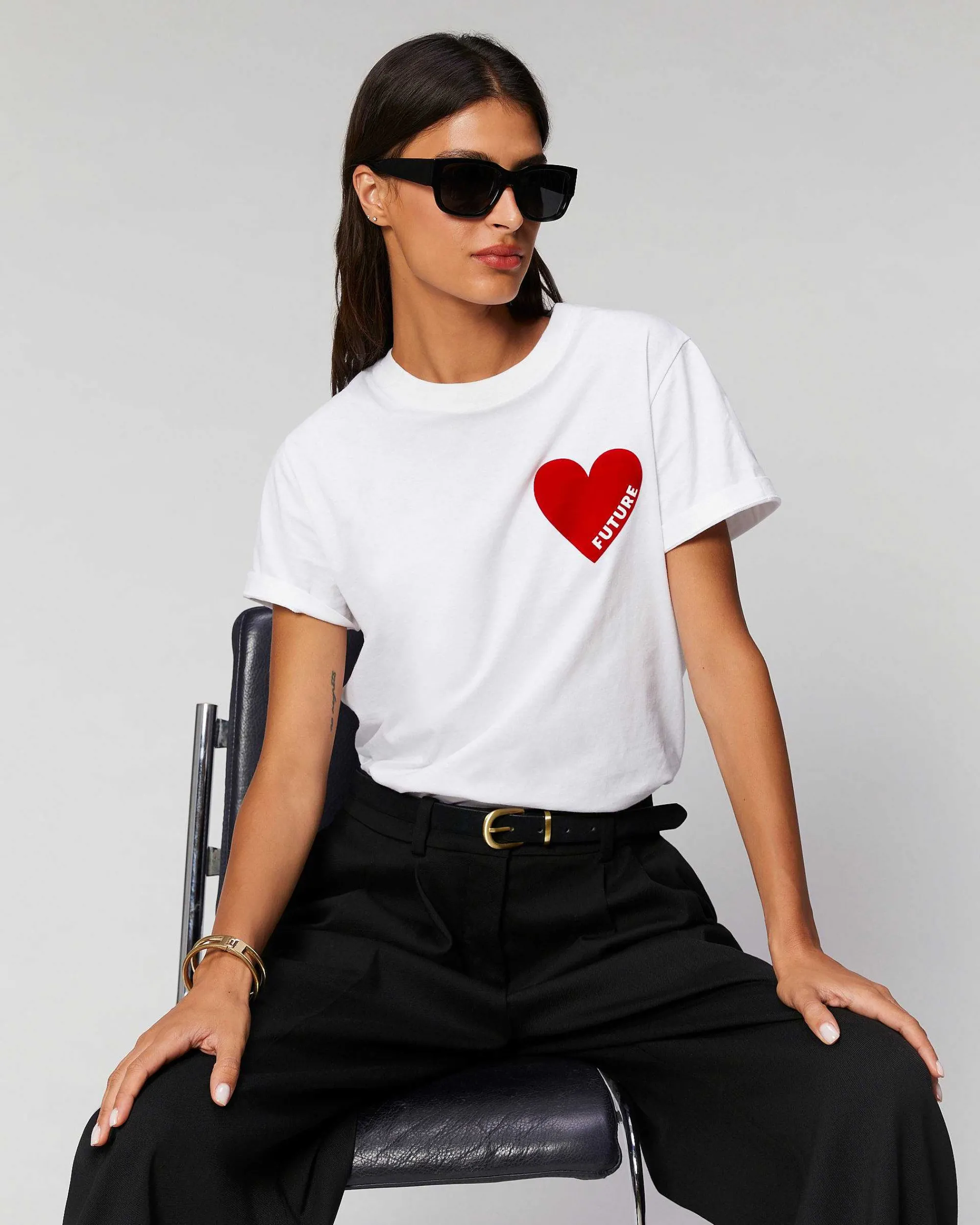 T-Shirt Col Rond Coeur*FROM FUTURE Sale