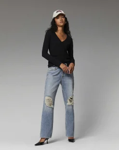 T-Shirt Col V Basique Manches Longues*FROM FUTURE Sale