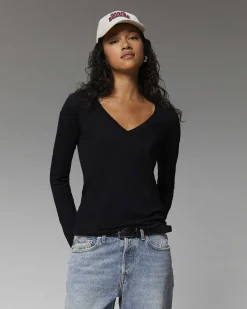 T-Shirt Col V Manches Longues Basique*FROM FUTURE New